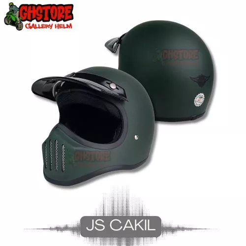 Helm Js Cakil Retro Army Doff Original
