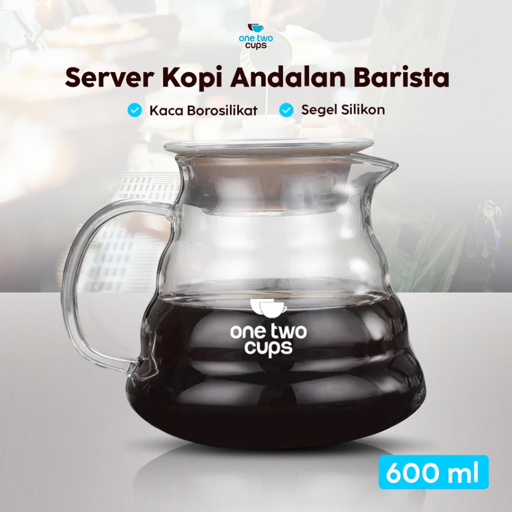 One Two Cups Coffee Server V60 Borosilicate