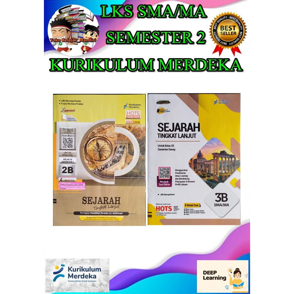 LKS Sejarah Tingkat Lanjut SMA/MA Kelas 11, 12 Semester 2 Kurikulum Merdeka/ Deep Learning/ Zamrud