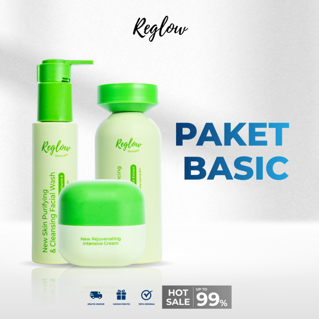 REGLOW SKINCARE PAKET BASIC ORIGINAL DAY CREAM TONER 2 IN 1 FACIAL WASH AMAN UNTUK BUMIL SALE