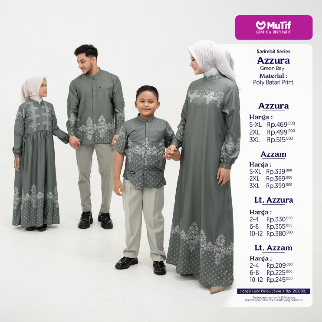 BAJU GAMIS AZZURA DAN KOKO AZZAM BY MUTIF