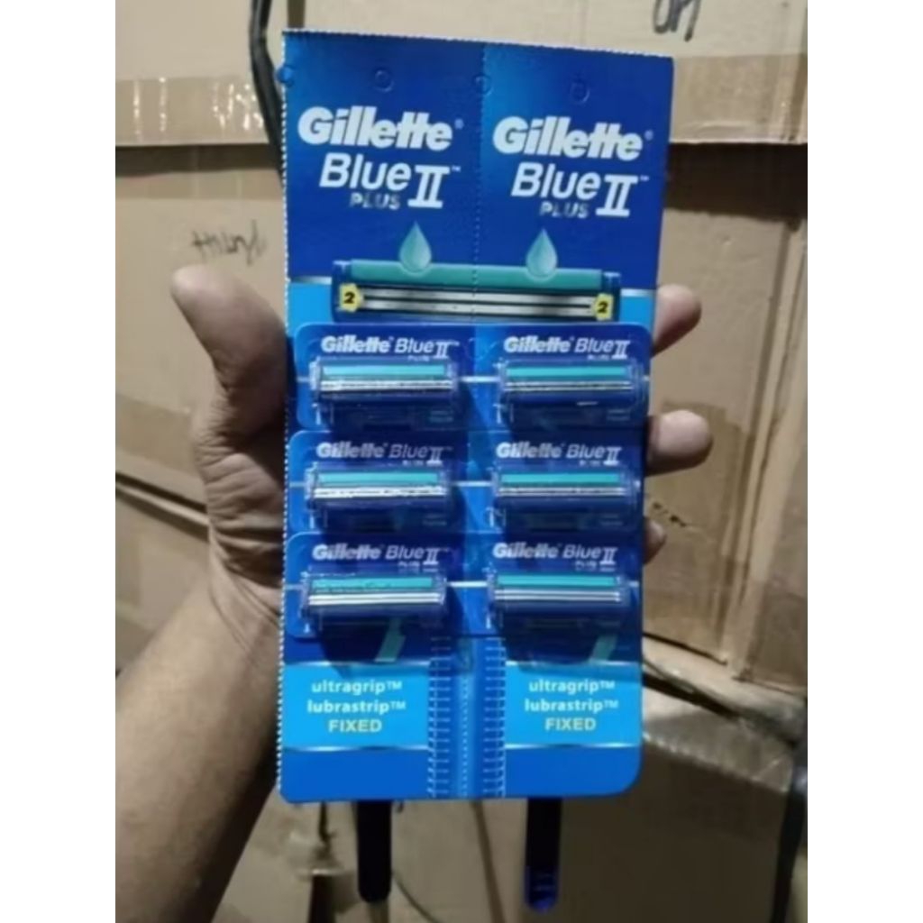 ORIGINAL GILLETTE BLUE 2 (6PCS) ,ALAT CUKUR JENGGOT DAN KUMIS
