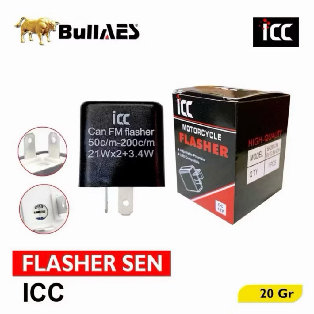 flasher ICC bullaes Atur Kecepatan Sein Sen T10 Motor Mobil
