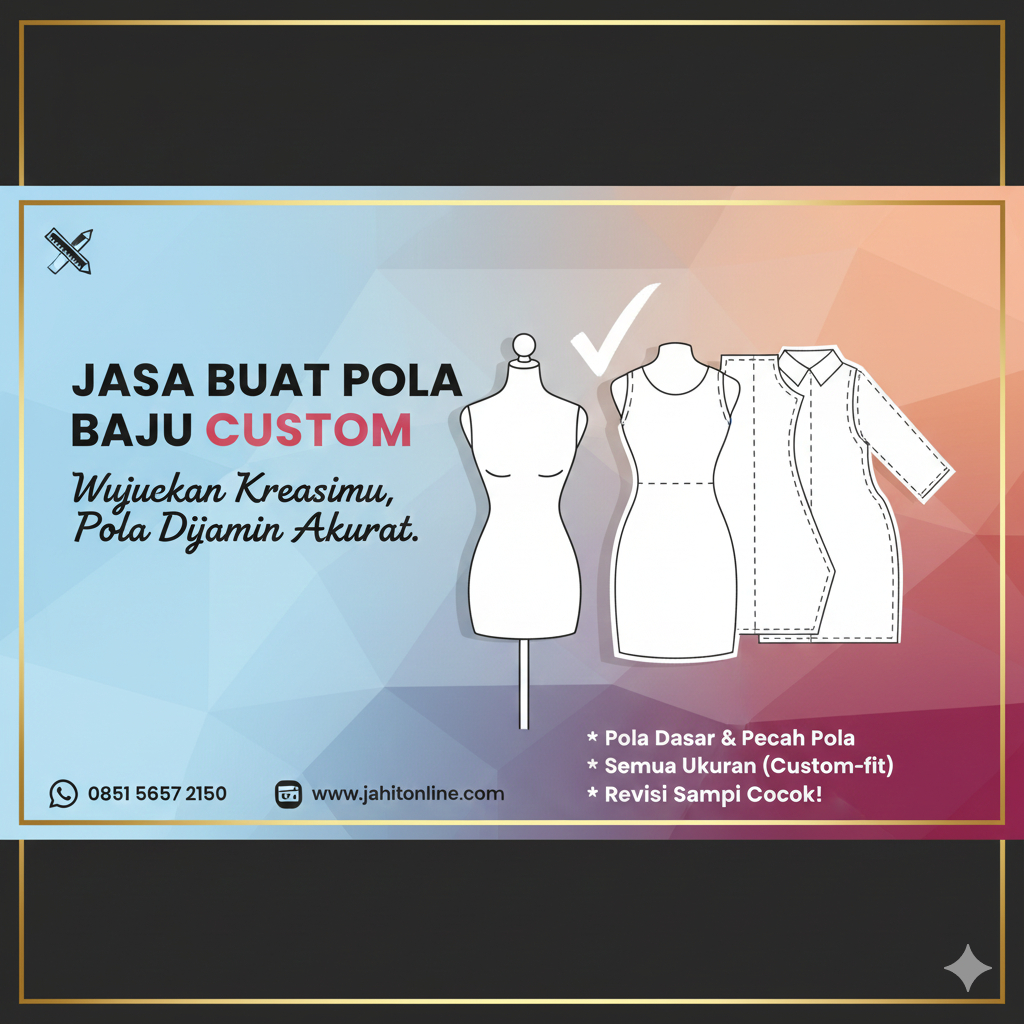 jasa pola costum | pola kebaya | pola gamis | pola tunik | pola gaun |pola kemeja |pola celana |pola