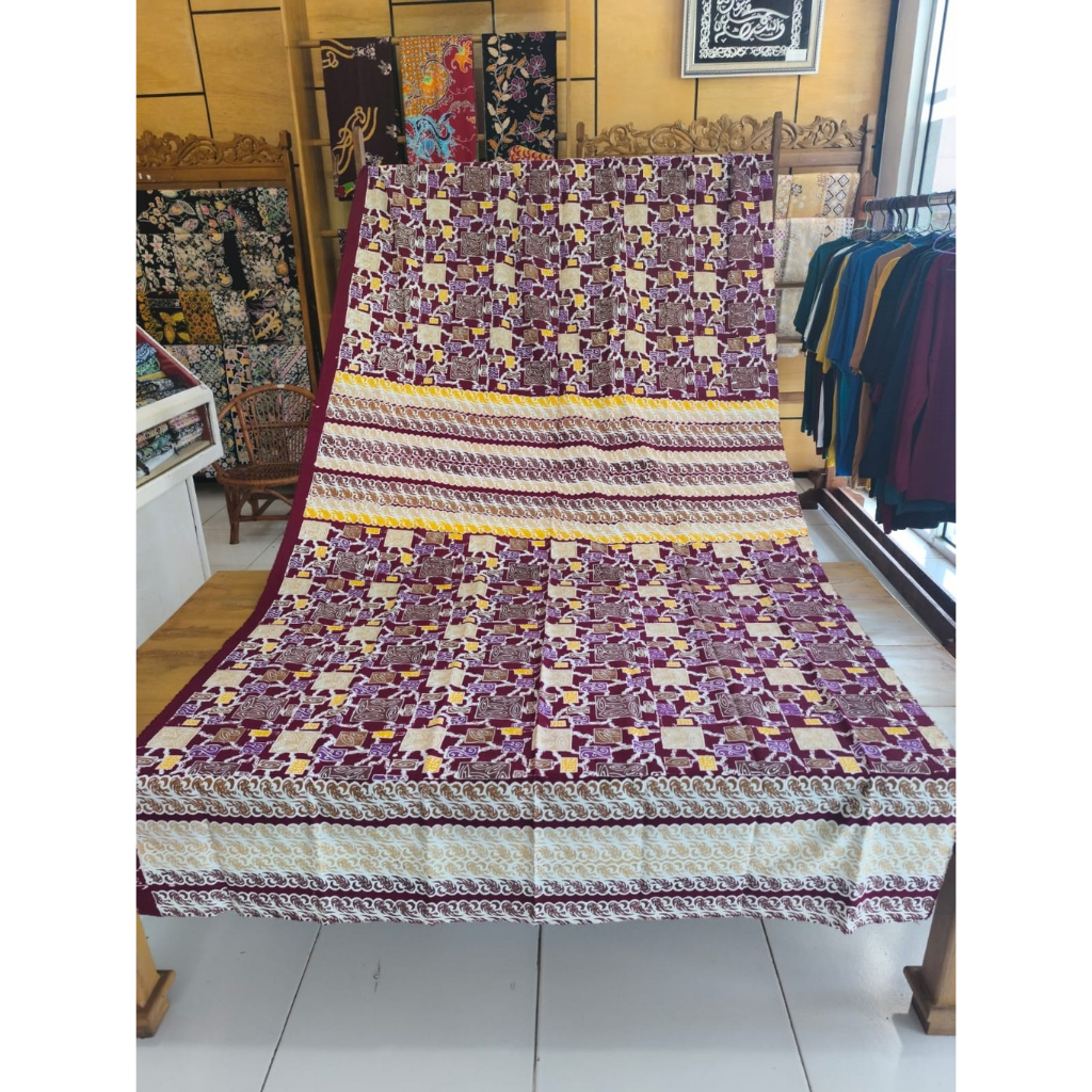 KAIN BATIK / BAHAN BATIK MERAH CAP COLET PREMIUM (PERMISAN NUSAKAMBNAGAN), MOTIF TRADISIONAL PRIA WA