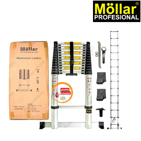 Tangga Telescopic Single 5,2 Meter , Tangga 5,2 Meter , Tangga Lipat 5,2 Meter - Tangga Lipat Alumin