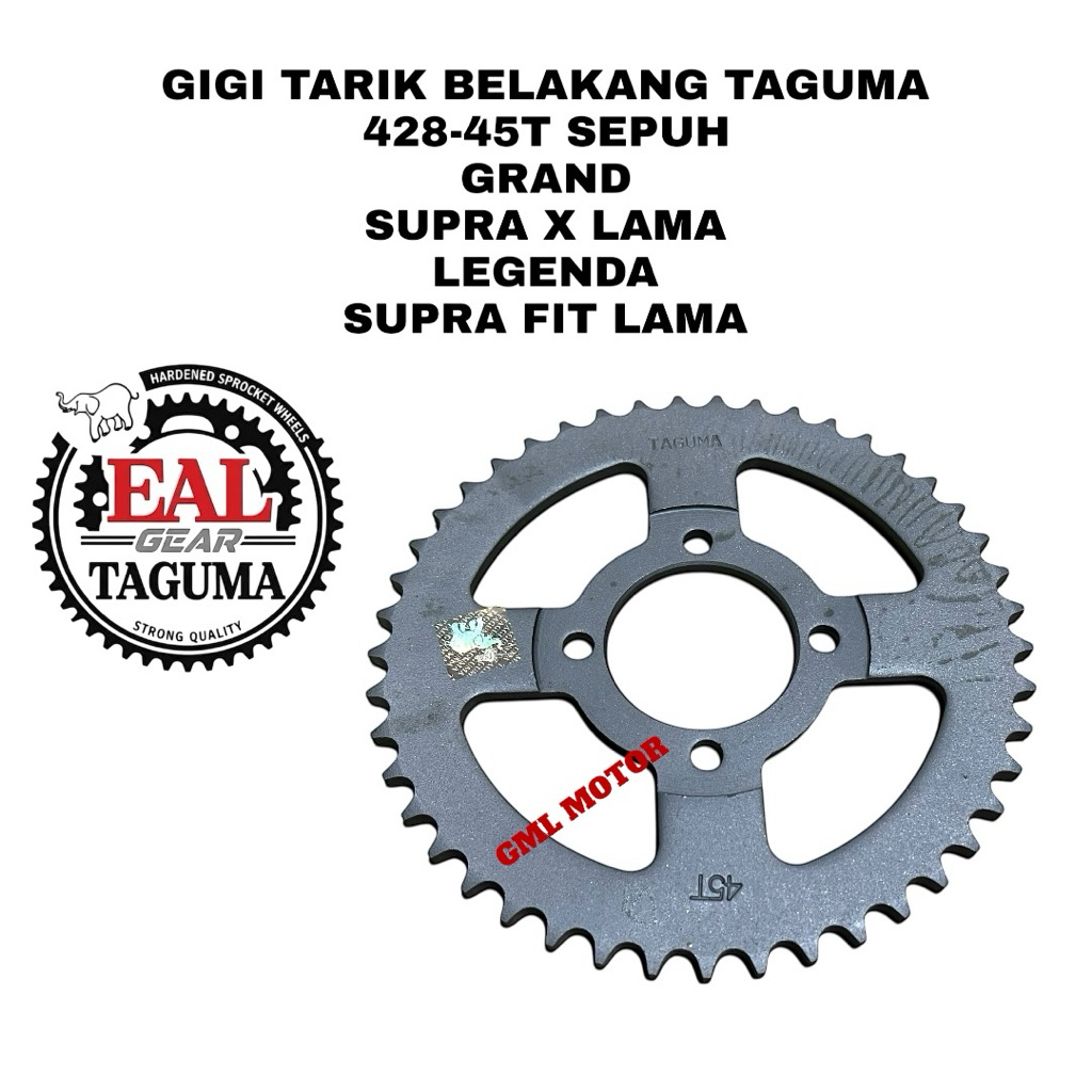 GEAR GIR GIGI TARIK BELAKANG SEPUH 428-45T GRAND LEGENDA SUPRA X LAMA SUPRA FIT LAMA MEREK TAGUMA  H