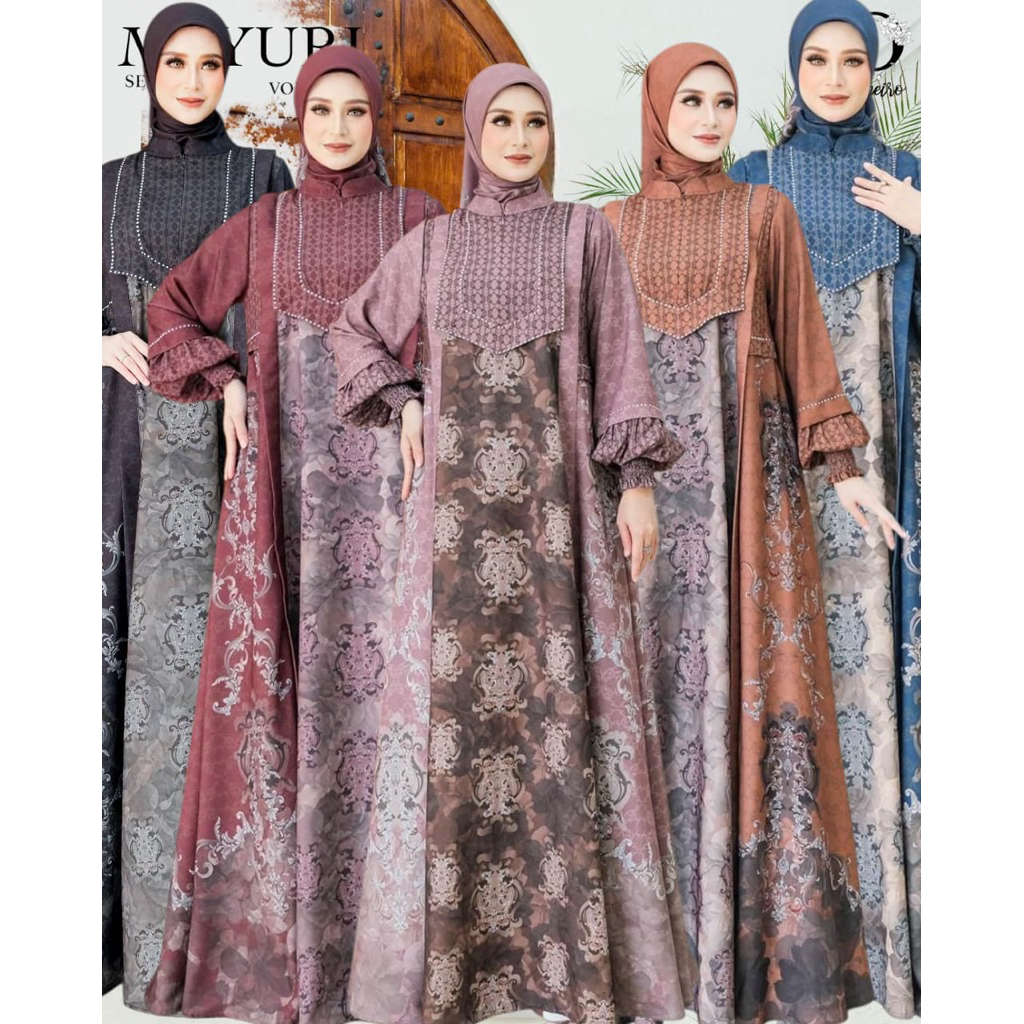 MAROKO MAYURI SALSA MILEA ELSA BY OMEIRO SYARI ORIGINAL | Gamis Ceruty Printing Terlaris Mewah co