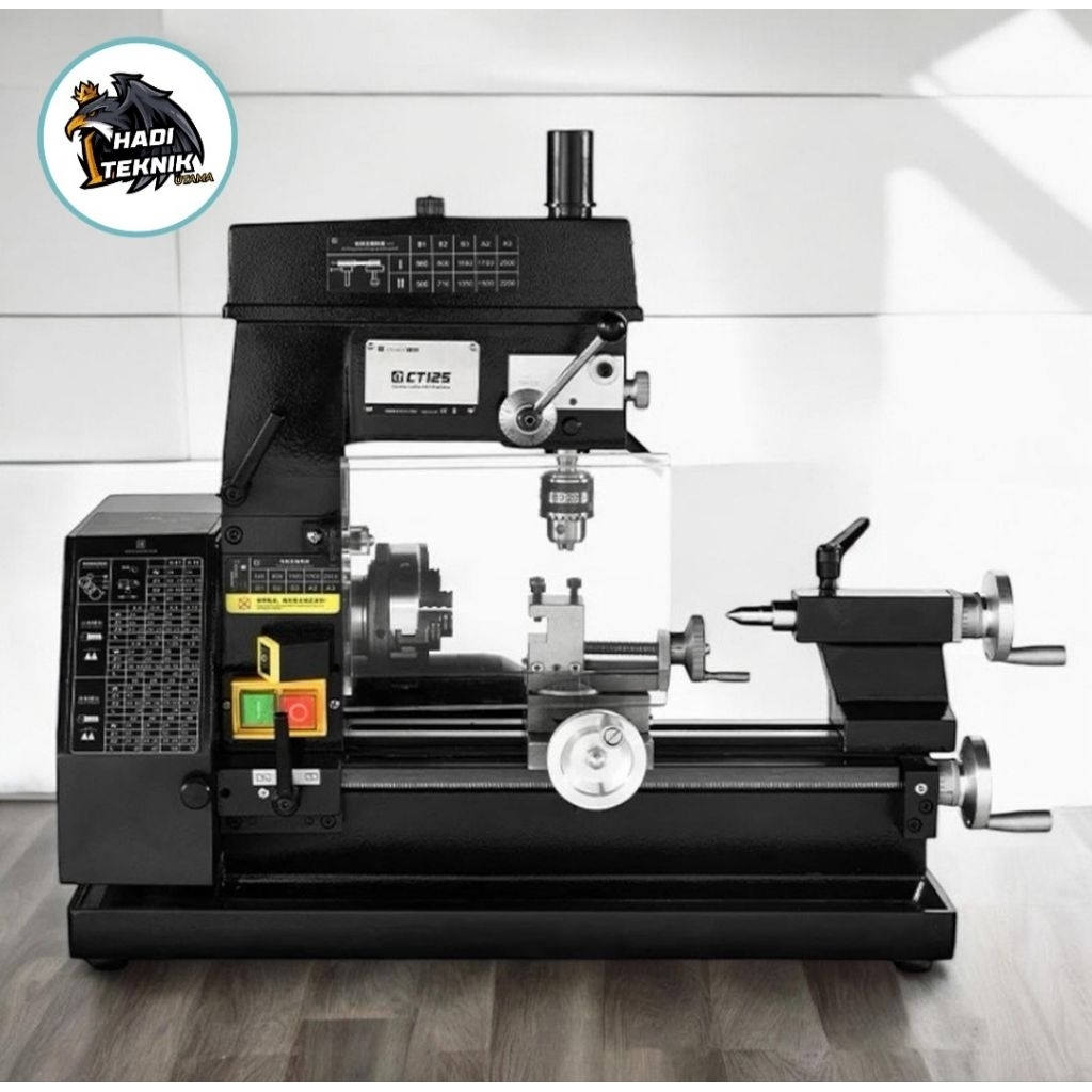 Mesin Bubut Milling Drilling Mini Bor Machine Lathe Multifunction 220V