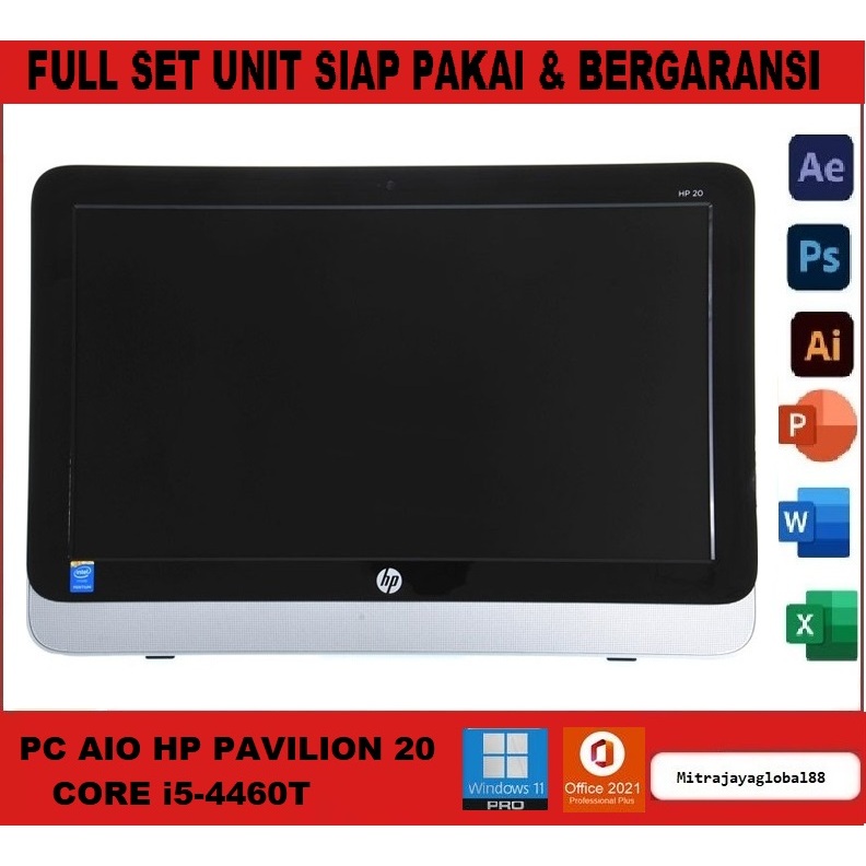 Komputer Dekstop PC All In One HP Pavilion 20 Core i3 Core i5 Layar 20" HD