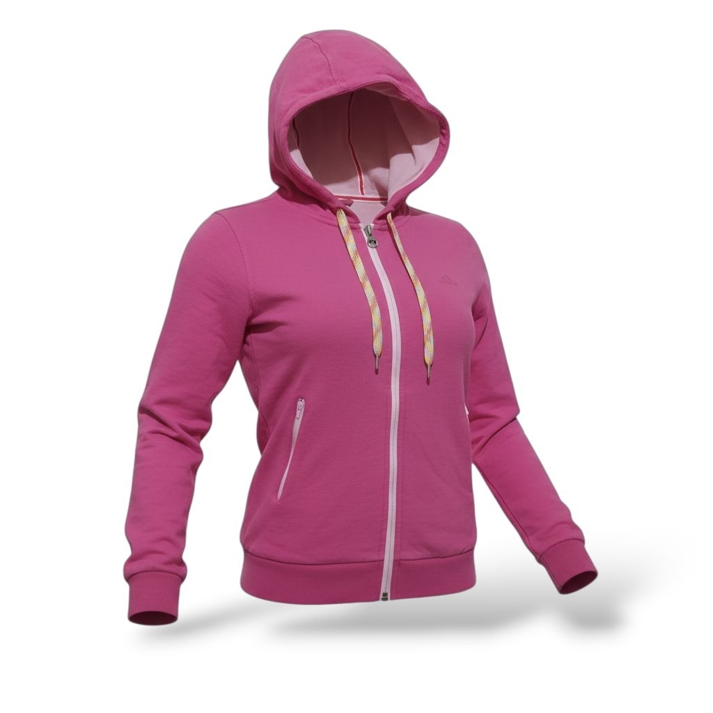 Jaket Adidas Hoodie Wanita Buat Olahraga Warna Pink Second Harga Terjangkau