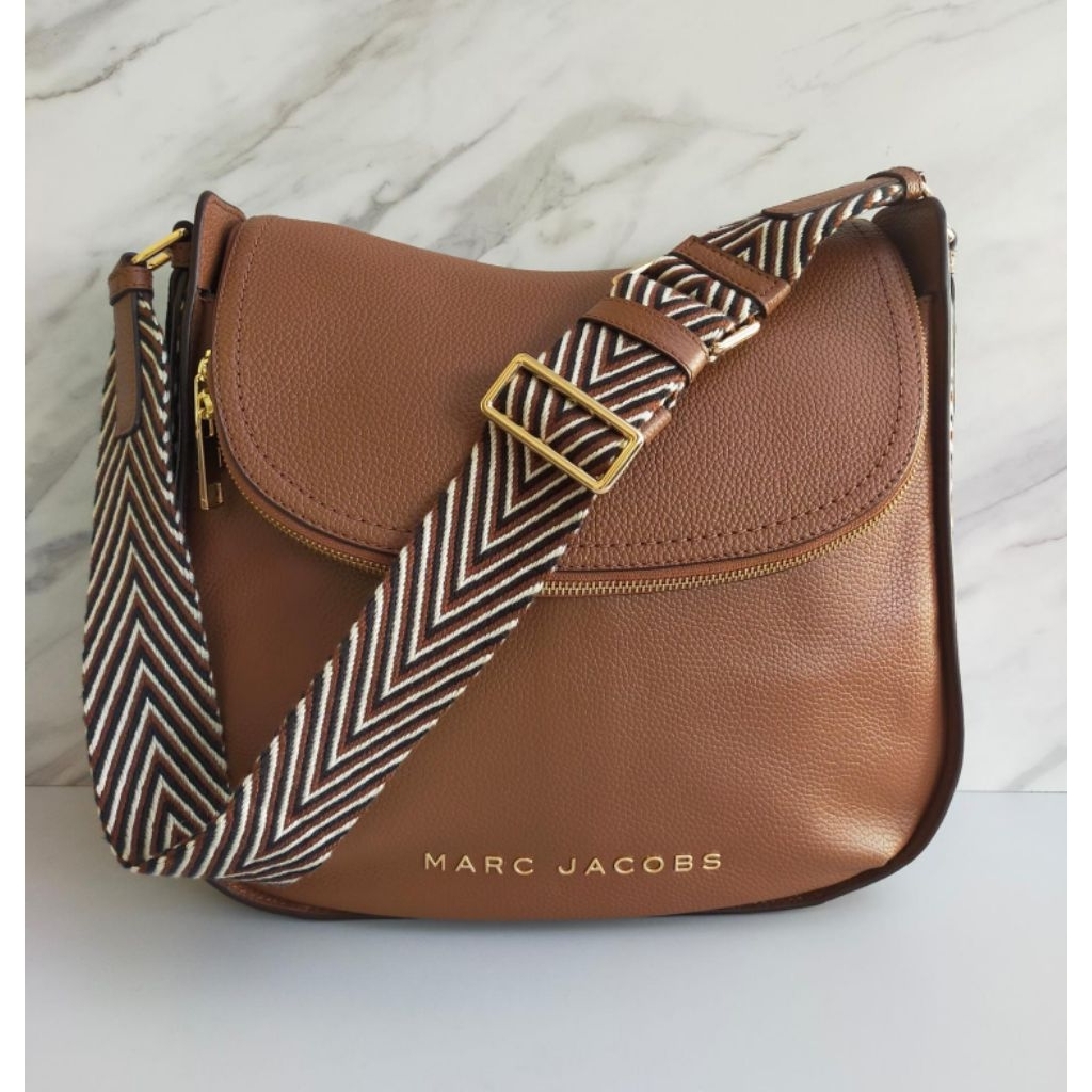 Tas MJ Groove Large Hobo Webbing Strap Cognac 34x30x10cm