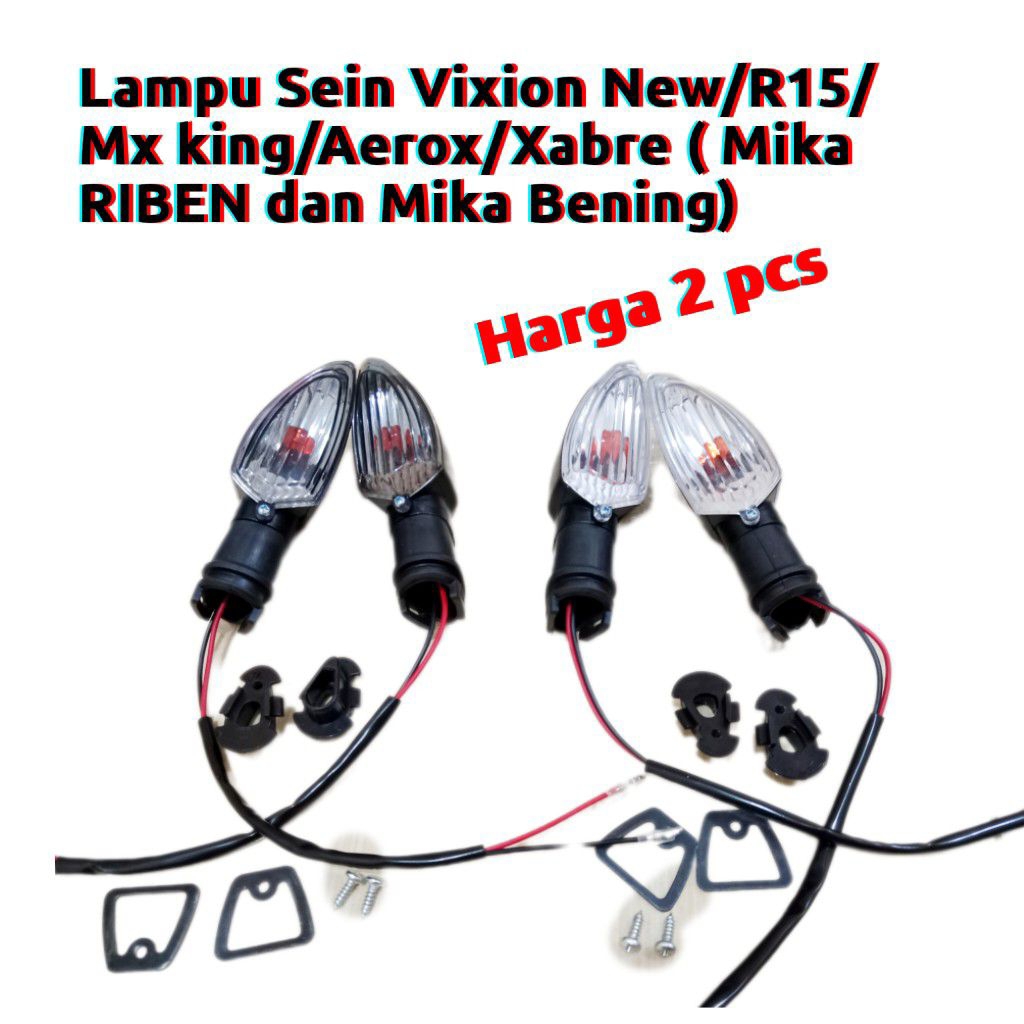 Lampu Sein standar VIXION NEW/MX KING/AEROX/R15/XABRE Model Ori ( Kaki KLip)Harga 2 pcs