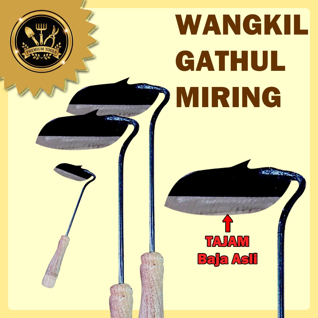 Cangkul Wangkil Bahan Baja - Kored Rumput - Wangkil Gathul Miring