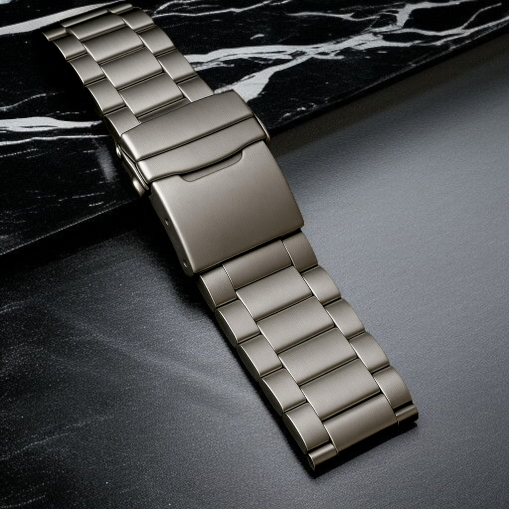 Rantai Jam Tangan Stainless Steel Ukuran 22 24 26 mm Panjang 19cm Silver Hitam Tanpa Logo 1Pcs