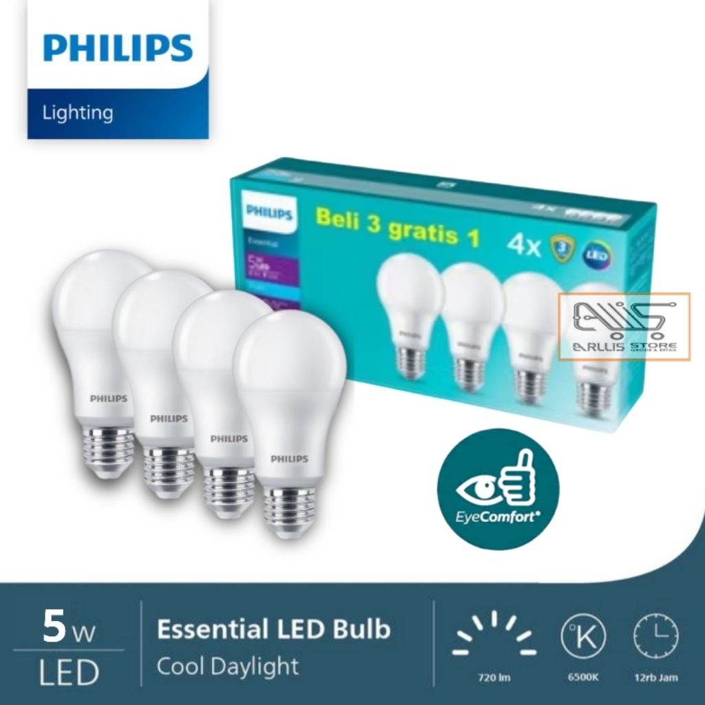 Lampu Philips 5Watt Multipack Bulb Essential