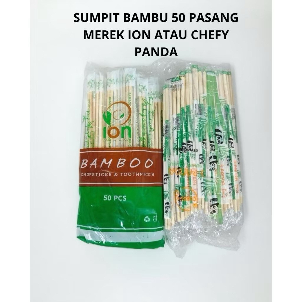 Sumpit Bambu 1 pack 50 pcs + Tusuk Gigi Steril | Sumpit Makan Sekali Pakai