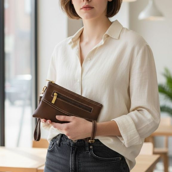 Syffa Dompet JM Clutch Dompet Wanita Kulit Sintetis - Dompet Hp dan Uang - Dompet Panjang Wanita