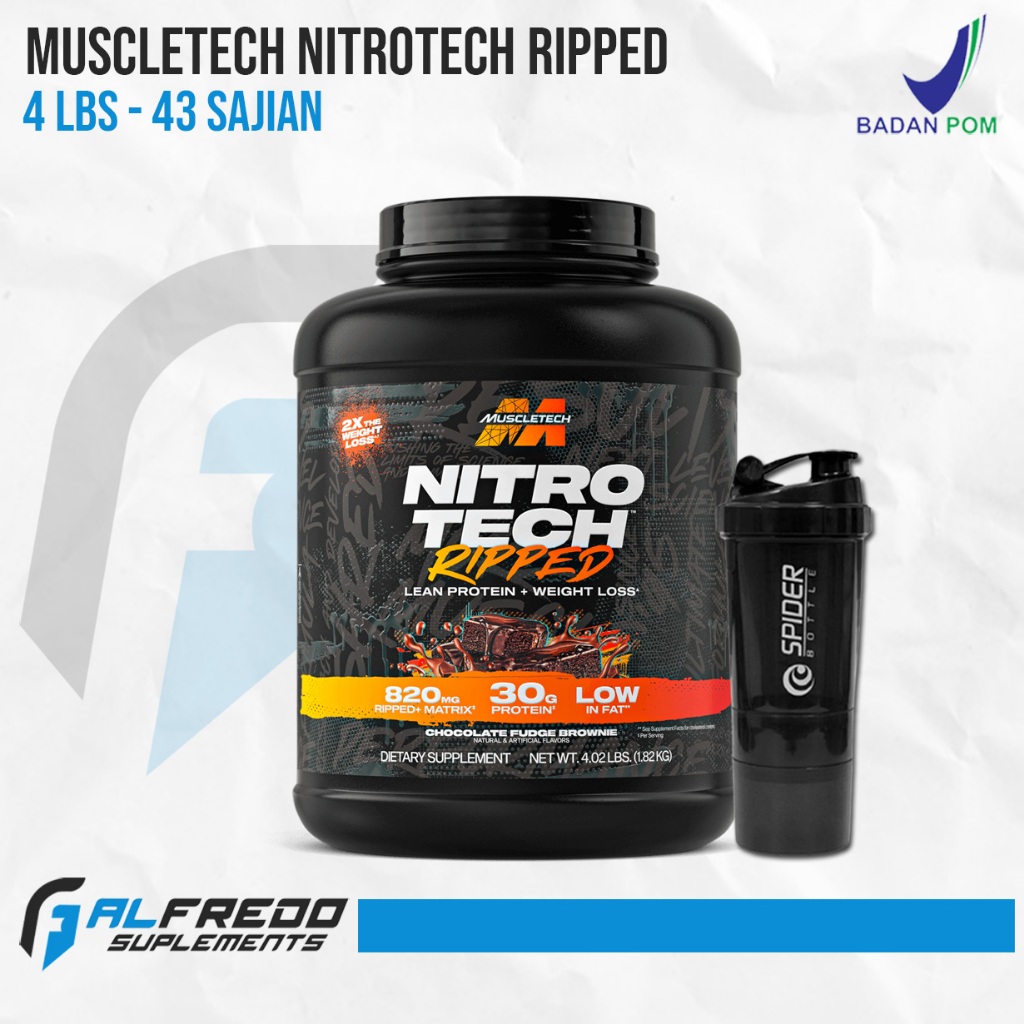 Muscletech Nitrotech  Nitro Tech Ripped 4 Lbs Whey Protein Nitro Tech Ripped