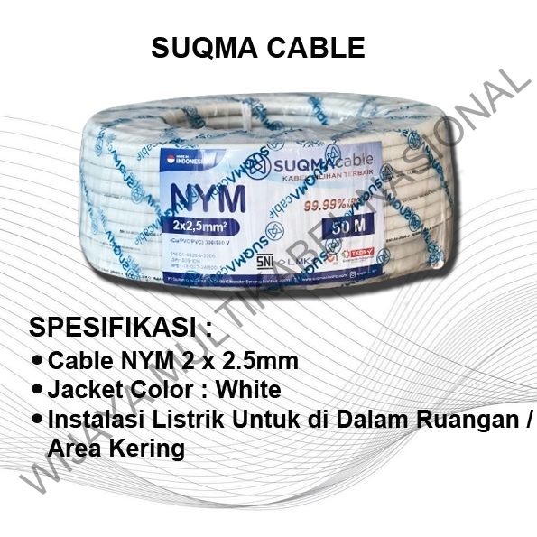 KABEL SUQMA NYM 2 x 2,5mm / 50 Meter
