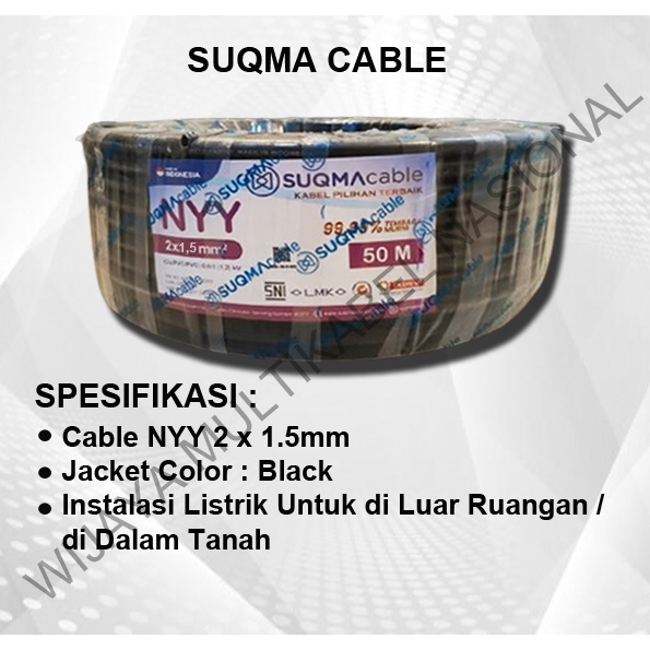 KABEL SUQMA NYY 2 x 1,5mm / 50 Meter