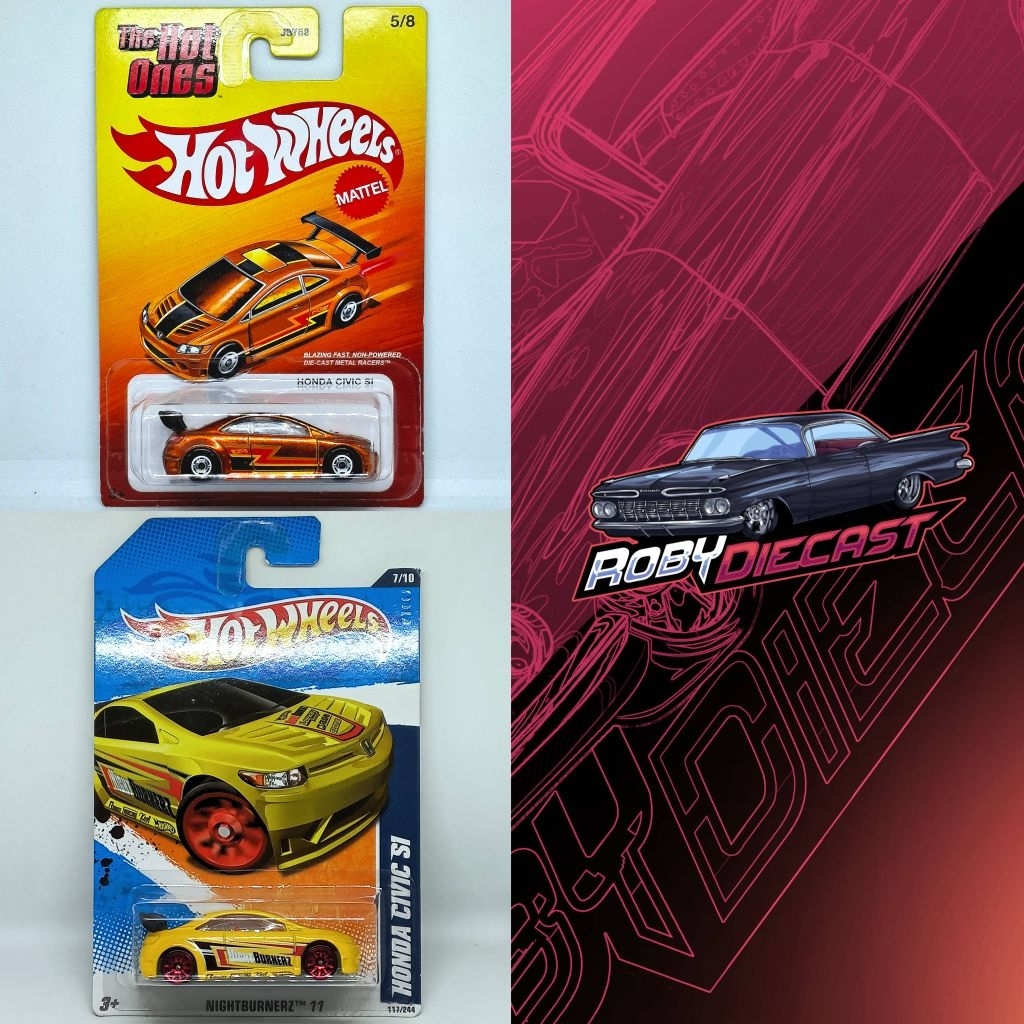 Hot Wheels Honda Civic SI The Hot Ones Yellow Nightburnerz '11
