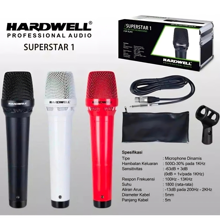 Mikrofon Kabel Hardwell Superstar 1S/Mic Kabel Hardwell Superstar-1S/Vocal Mic Hardwell Superstar 1-