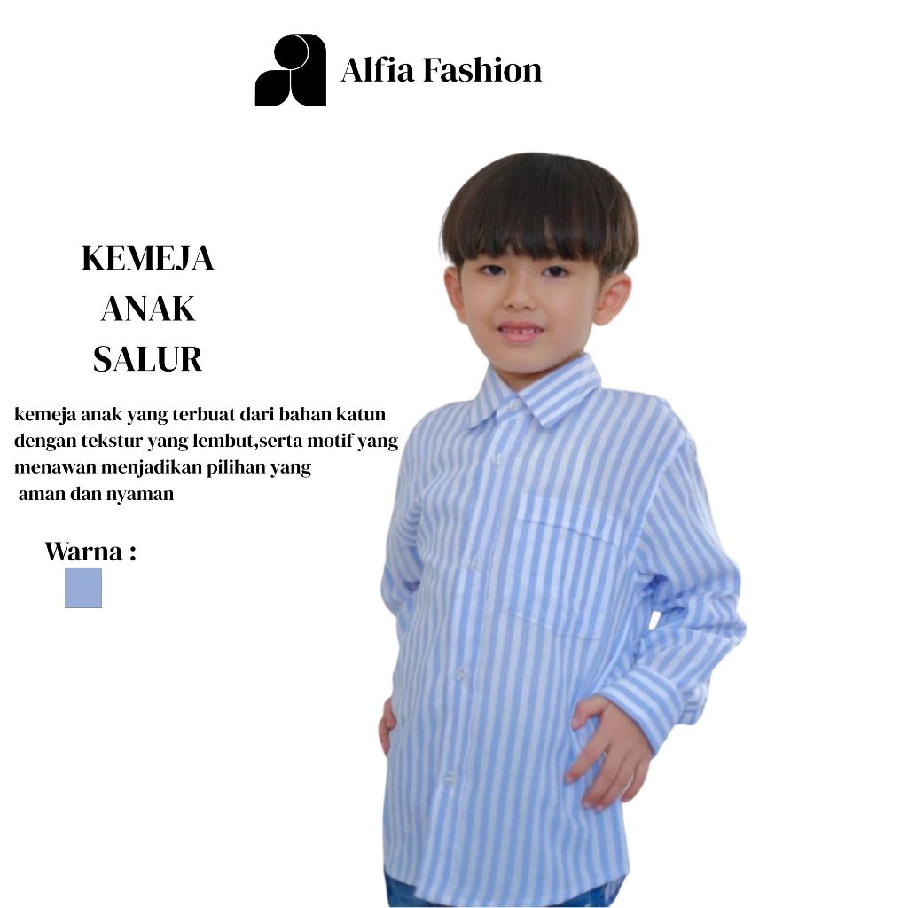 ALFIA-Baju salur anak motif garis garis korean style