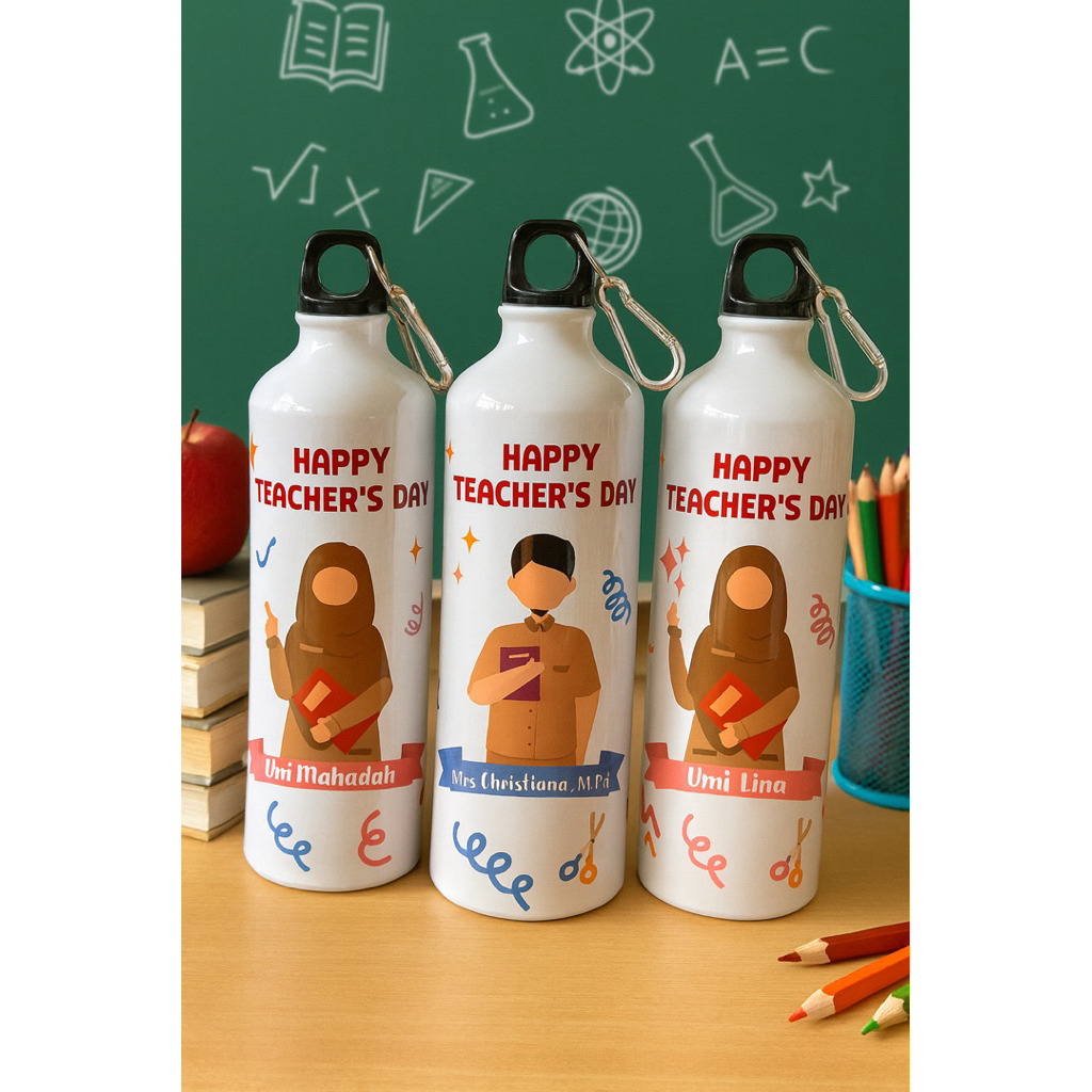 TUMBLER CUSTOM TEMA HARI GURU / BOTOL MINUM CUSTOM / KADO HARI GURU