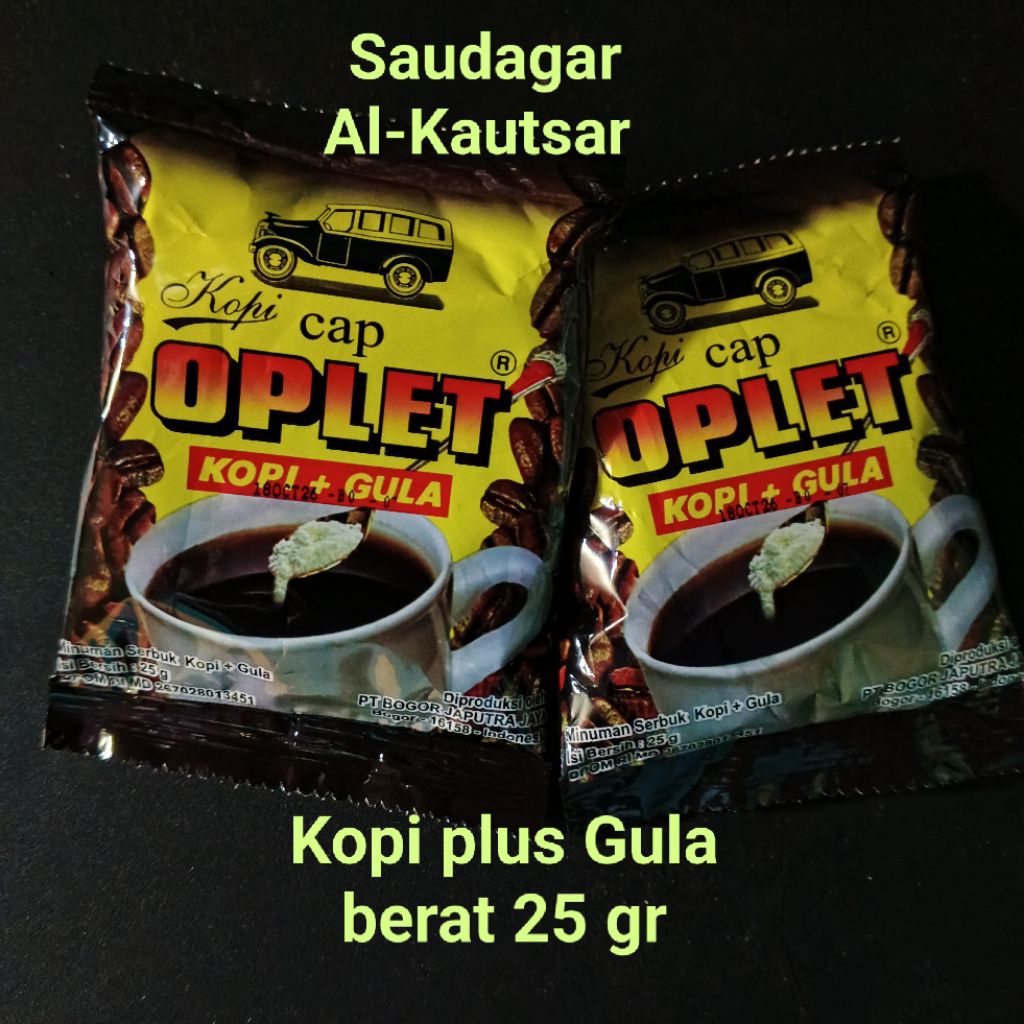 Kopi Oplet Plus Gula Kopi Hitam
