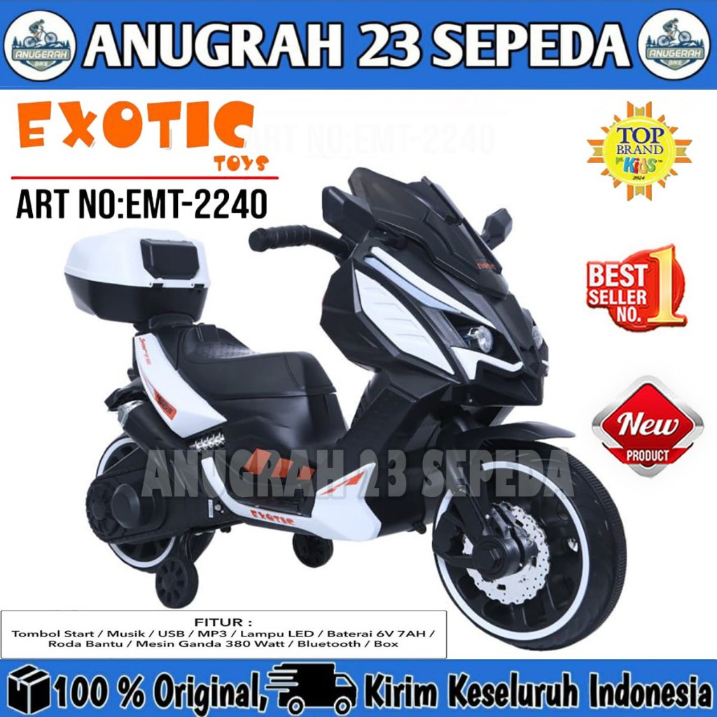 Motor Motoran Aki EXOTIC EMT 2240 Mainan Anak Nmax Xmax Rechargeable