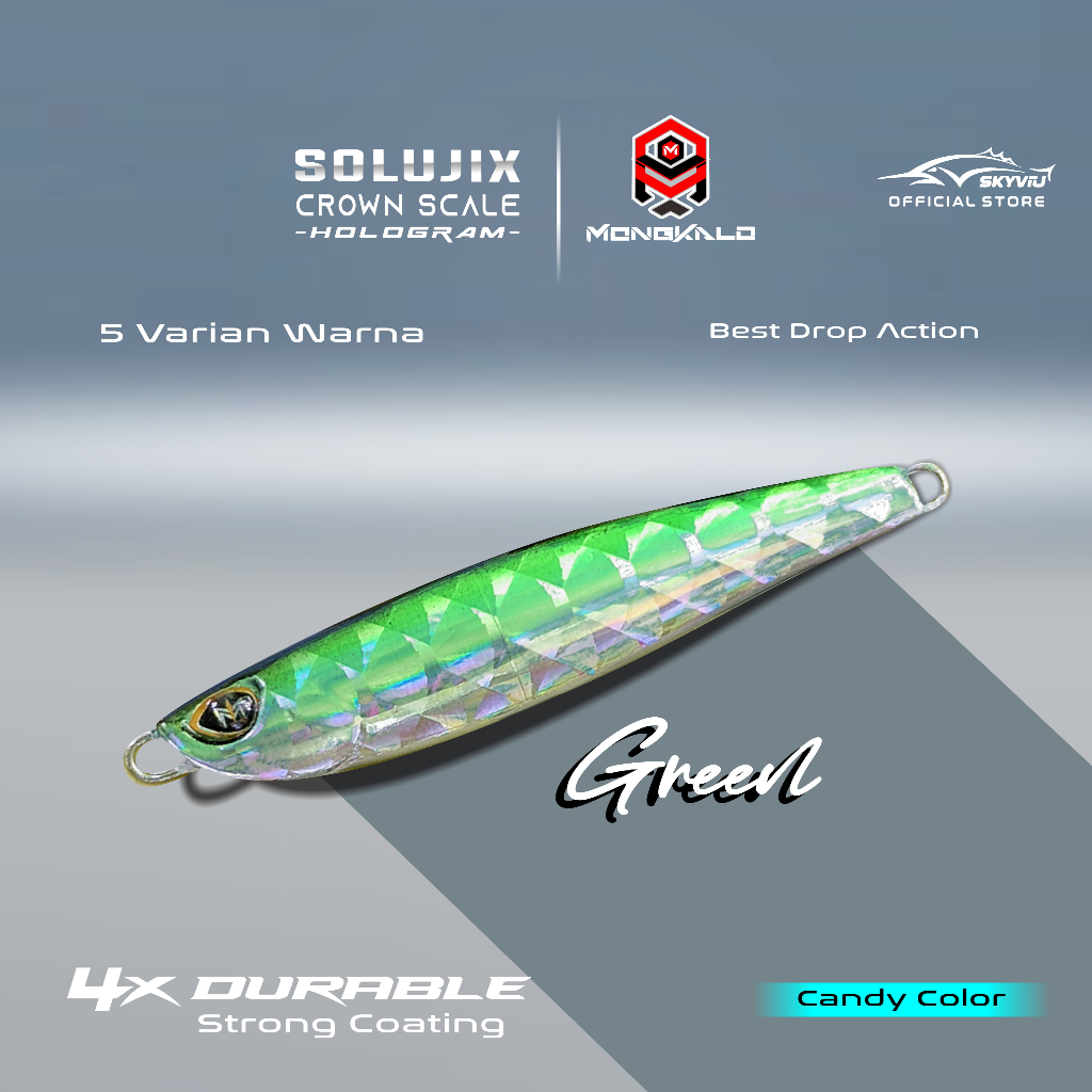 Mongkalo Solujix Kipas noGID noMotif Fluorescent 20 Hijau