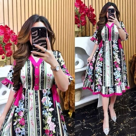 LIANA ARA DRESS RAYON LD 110CM BUSUI FRIENDLY // MIDI DRESS RAYON MOTIF TERBARU // DASTER RAYON KEKI