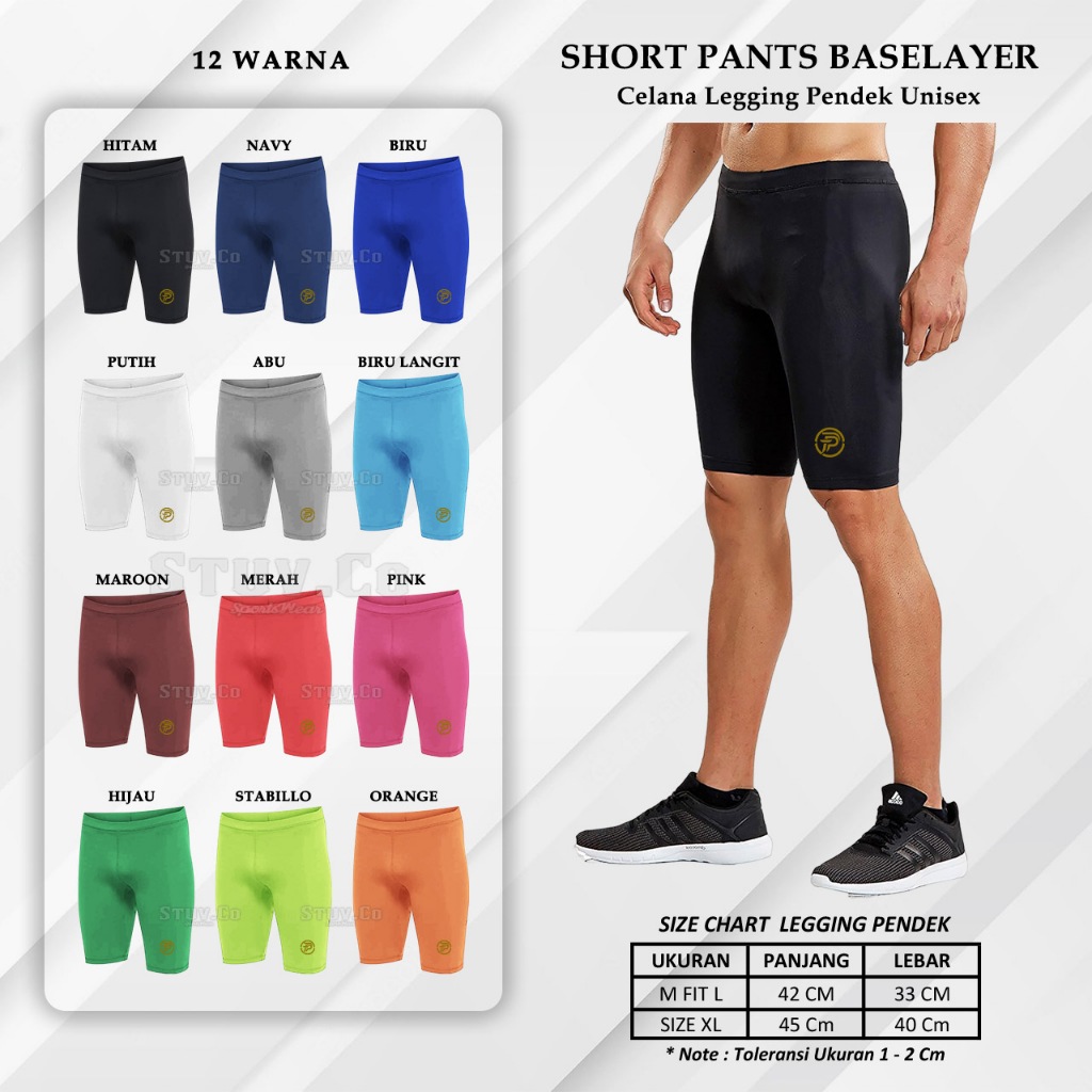FP CELANA PENDEK BASELAYER STRIT ELASTIS PRIA WANITA OLAHRAGA GYM FITNESS RENANG