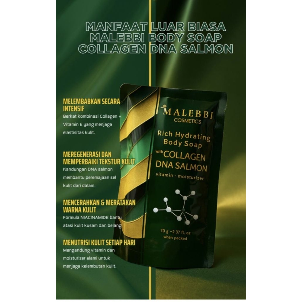 Body Soap Collagen DNA Salmon Sabun DNA Salmon Malebbi