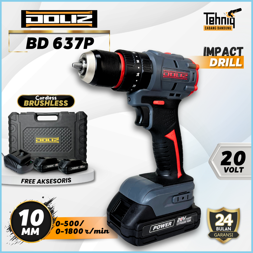 Cordless Drill DOLIZ BD 637 Mesin Bor Baterai / Bor Tangan Tanpa Kabel BD637
