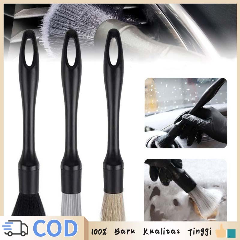 Isi3/1set Kuas Detailing Mobil Car Detailing Brush Set Brush Detailing Sikat Pembersih Mobil Interio