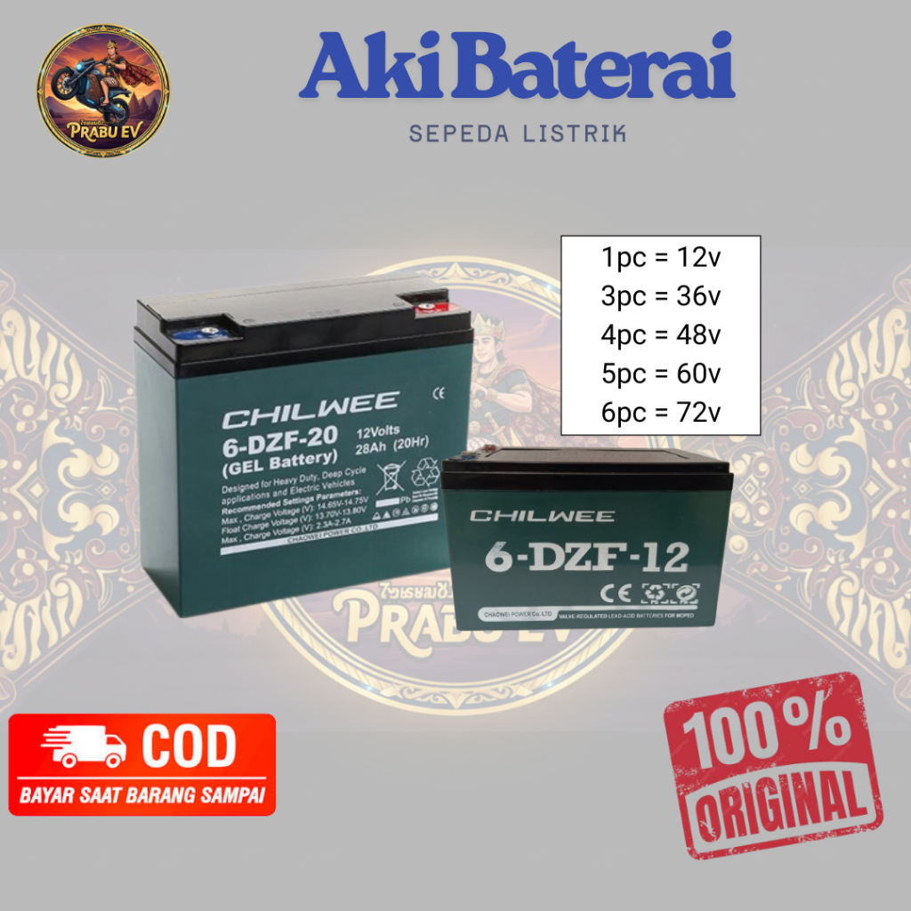 BATERAI / AKI SEPEDA LISTRIK SATUAN / SET