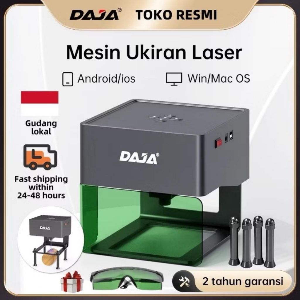 DAJA DJ6/Mesin ukir laser/Mesin ukir laser kecil/Mesin ukir logam, kulit, plastik/Printer laser port