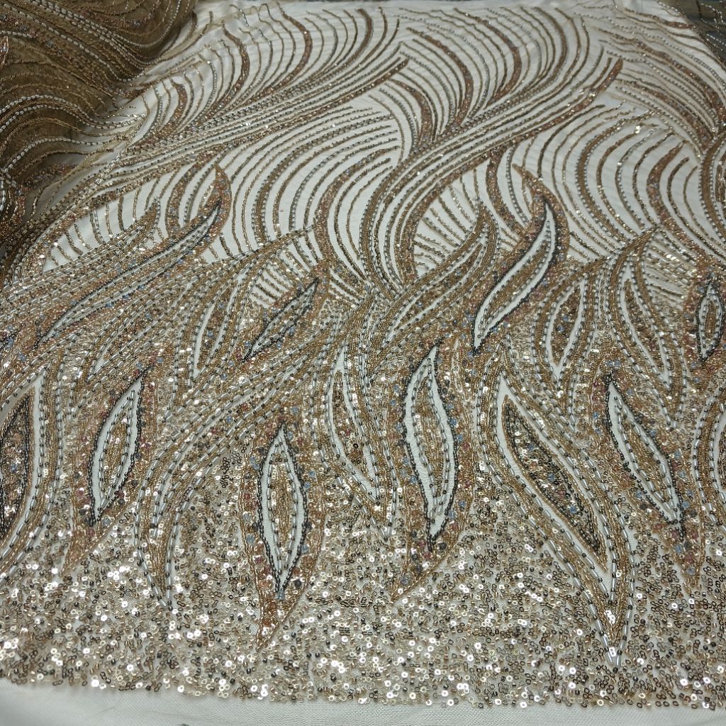 (COD)Bakal Kain Full Payet Jepang Two Tone / Kain Full Payet soroschi / Bakal Kebaya Wisuda Dll....