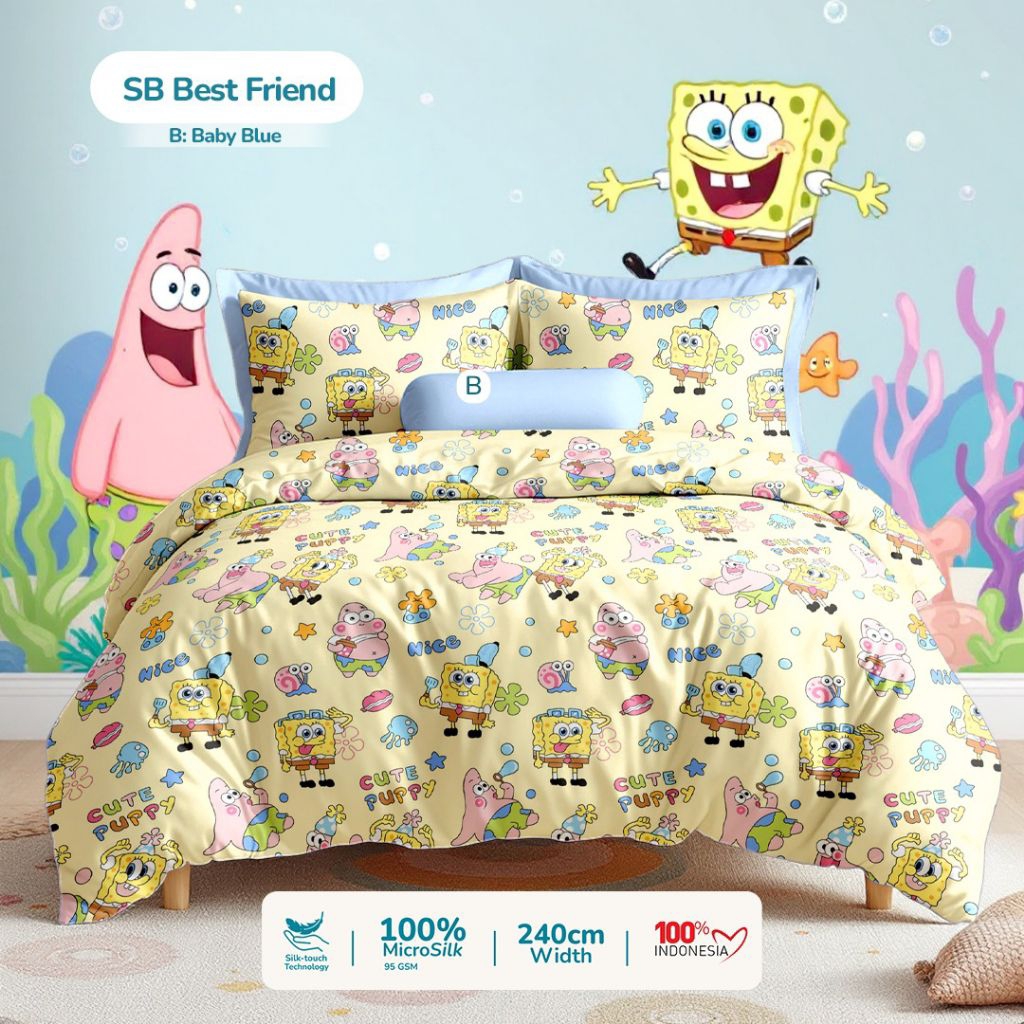 Bedcover set sprei spongebob bedcover set 90x200 bedcover set 100x200 bedcover set 120x200 bedcover 