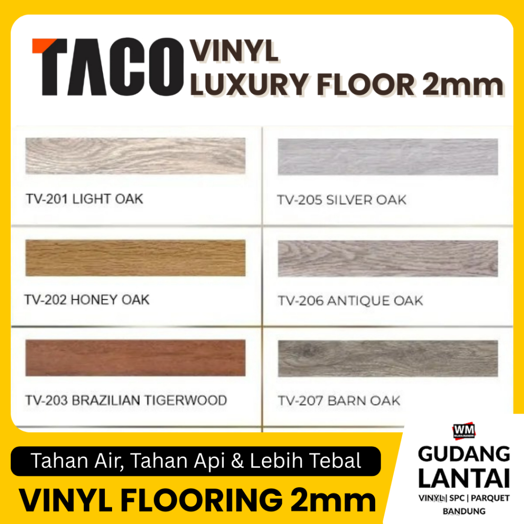 TACO Luxury Vinyl Flooring Tebal 2mm | Lantai Vinyl Murah by TACO Harga Murah