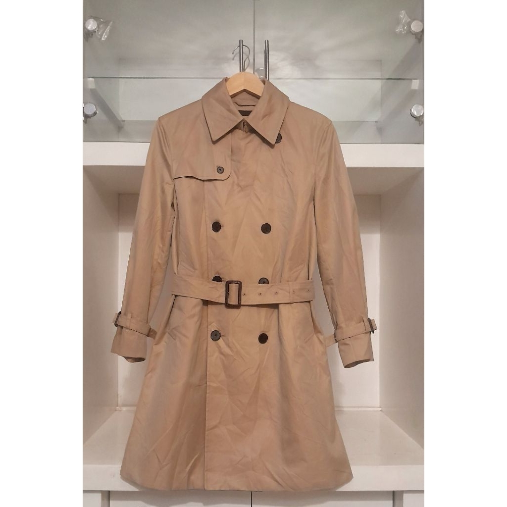 Uniqlo Women Long Trench Coat in Khaki