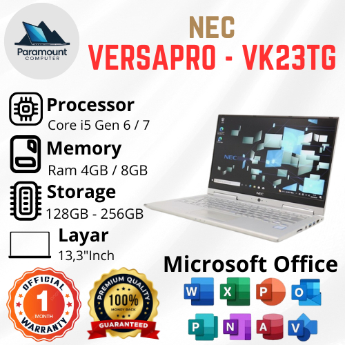 Laptop NEC VK23TG 2in1 Core i5 / i7 Gen 6 Ram 4GB / 8GB SSD 128GB / 256GB / 512GB Layar 13,3 Full HD