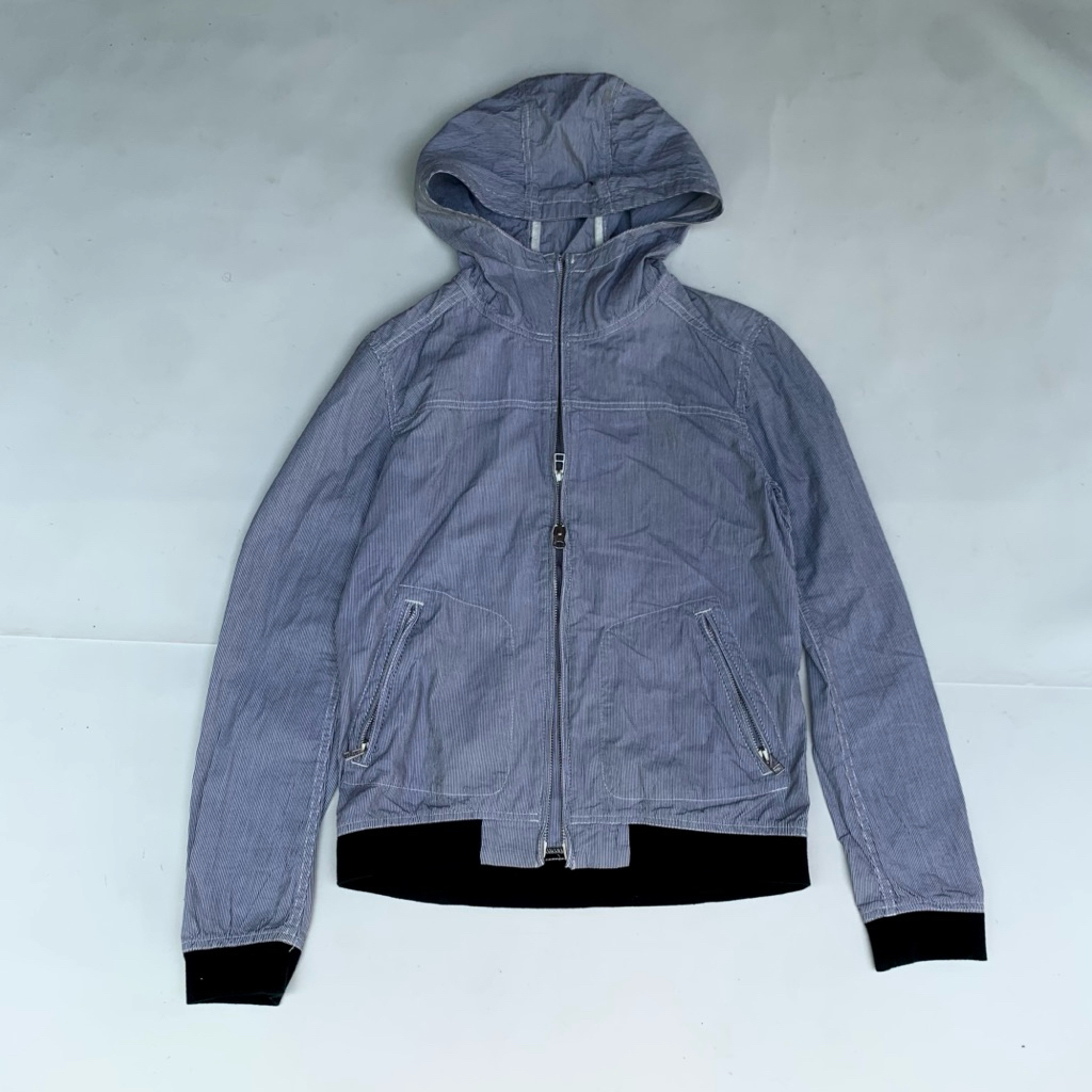 Hare double jacket strip hoodie boxy