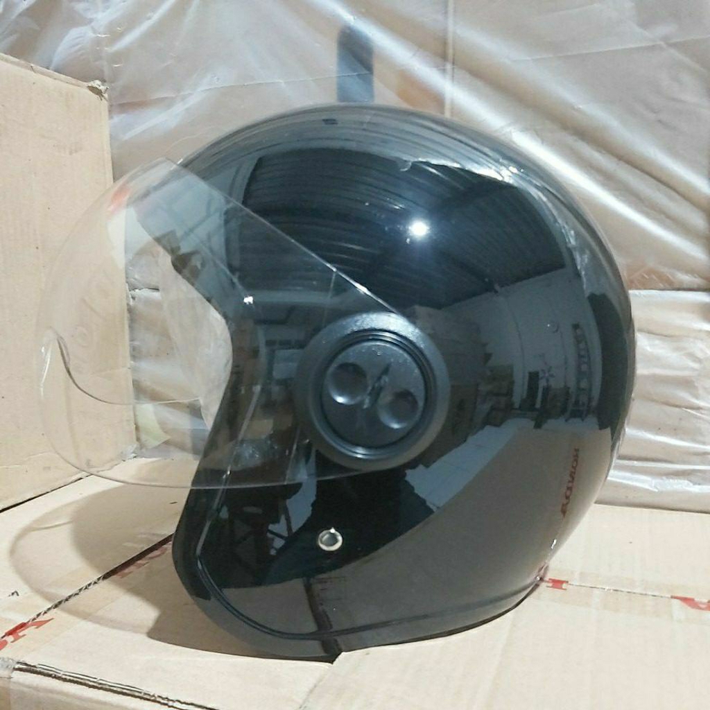 Helm Honda Scoopy Hitam Original Retro Bogo