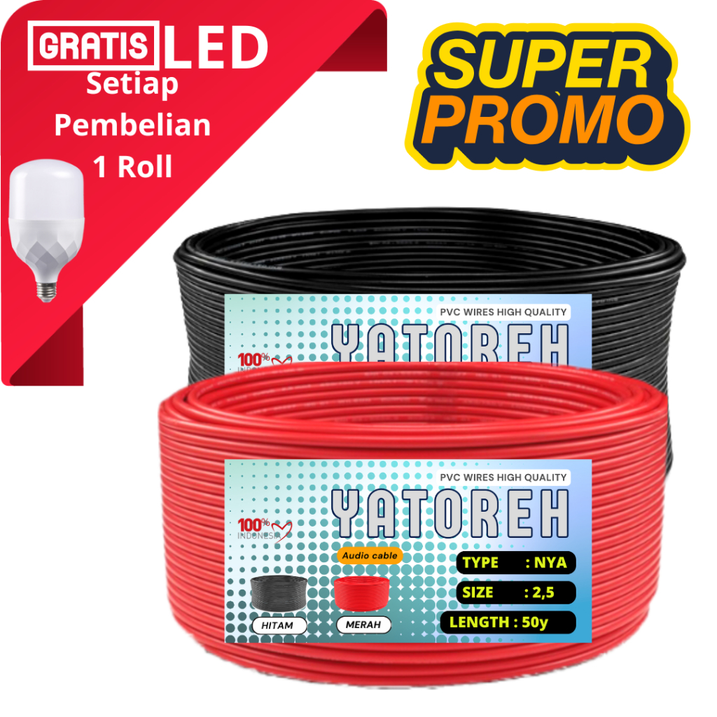 YATOREH Kabel listrik tembaga kawat camuran tembaga 50