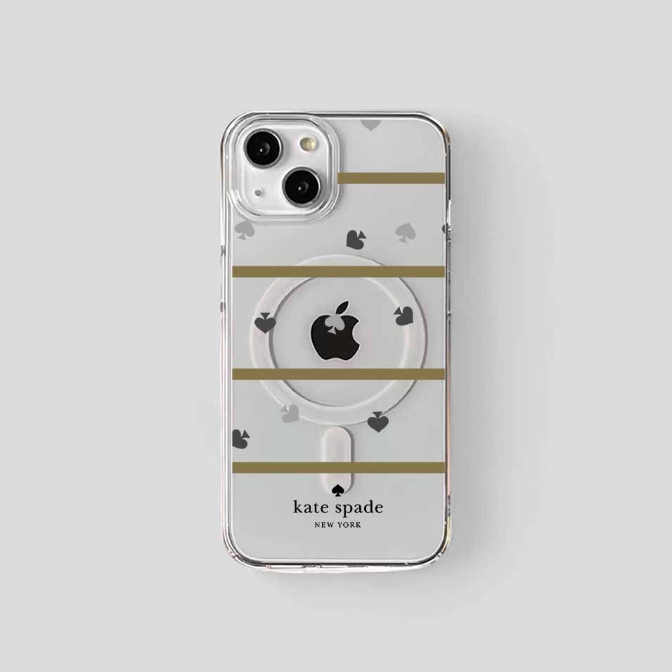 Case iPhone Kate Spade Luxury & Co KS003 Clear Case Magsafe 17 Pro Max 16 15 14 Plus 13 12 Mini