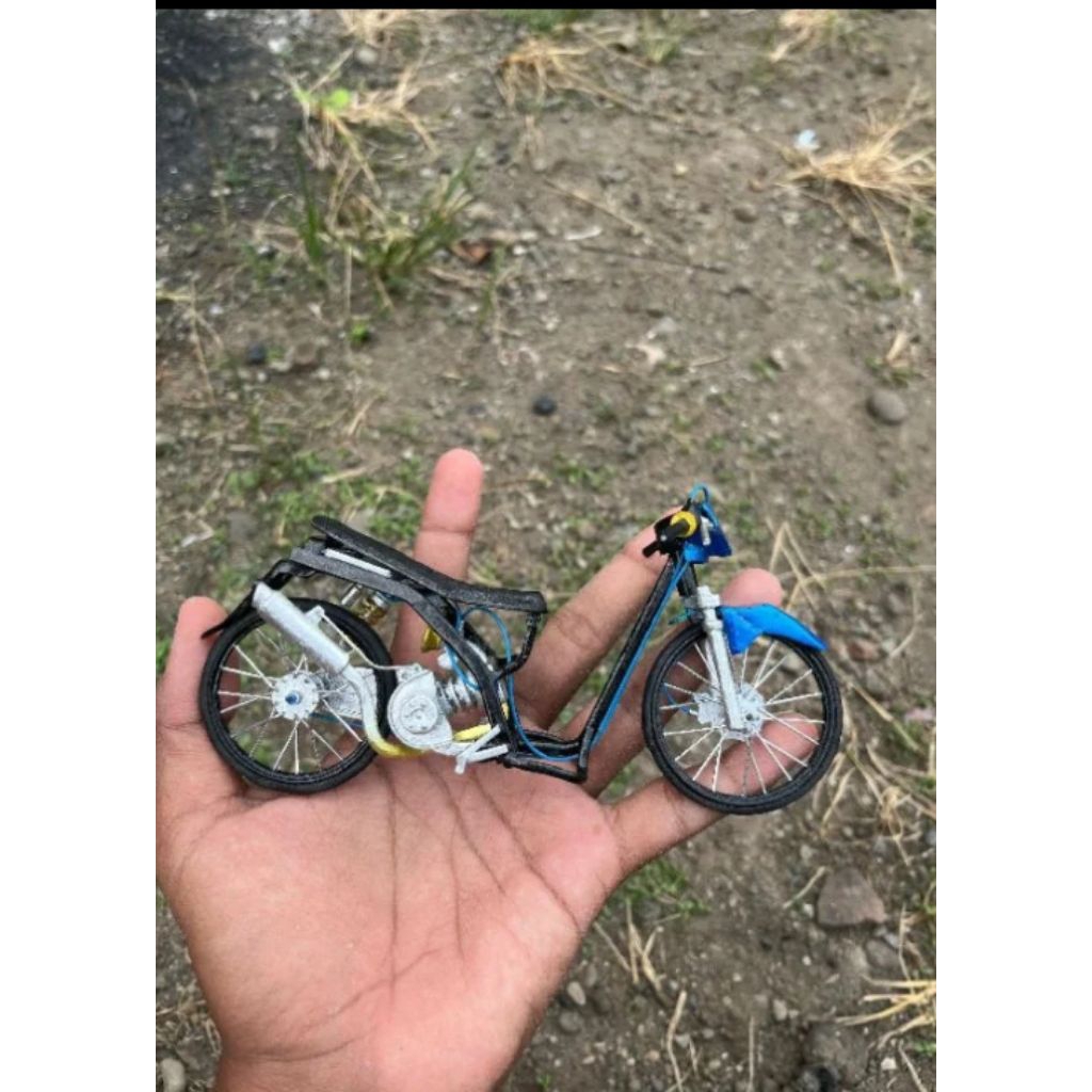 mainan miniatur diecast motor drag honda beat karbu model balap