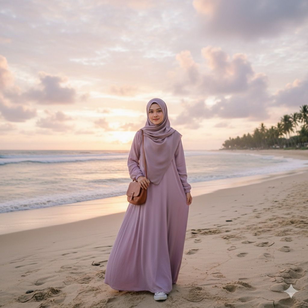 Gamis Polos Simpel Dress Polos | Abaya Polos Lengan Karet